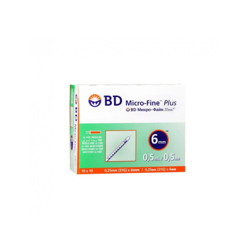 BD insulin syringes 0.5 ml, pack of 10 pieces