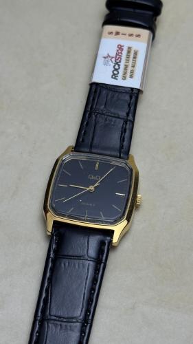 Q&Q classic watch gold color blue dial