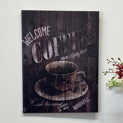 لوحة جدارية خشب كوفي مورنينغ