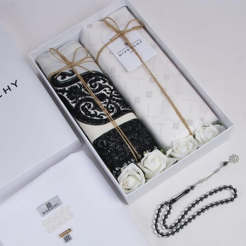 بوكس رجالي شماغ كشميري وسبحه وقماش ثوب