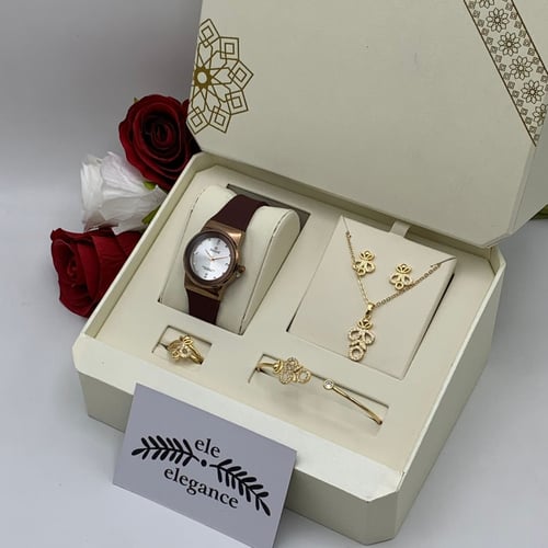 طقم ساعه نسائيه