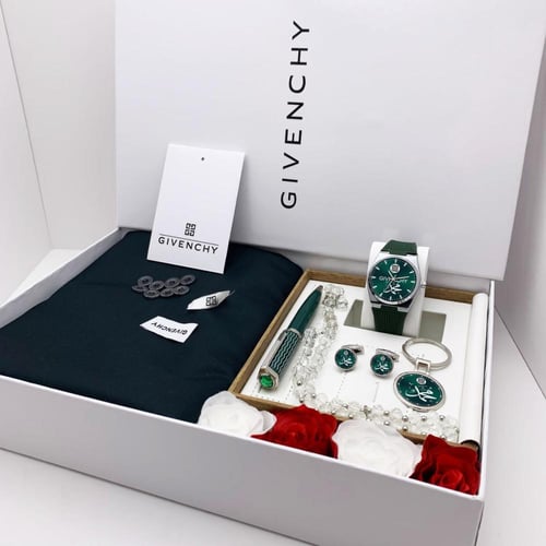 بوكس قماش ثوب وطقم ساعه بالاسم