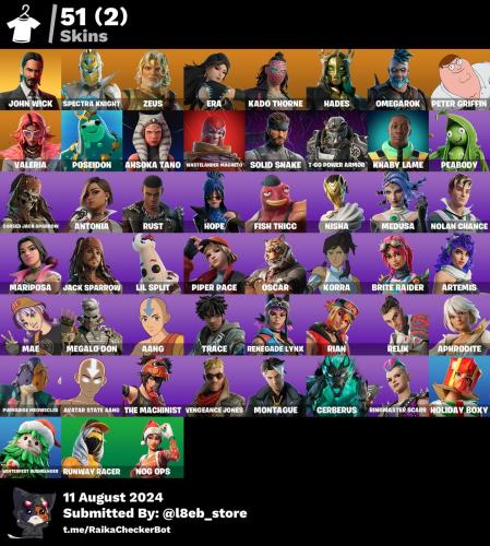 حساب ٥١ سكن+ ٥٣ رقصة+جون ويك اساسي يربط