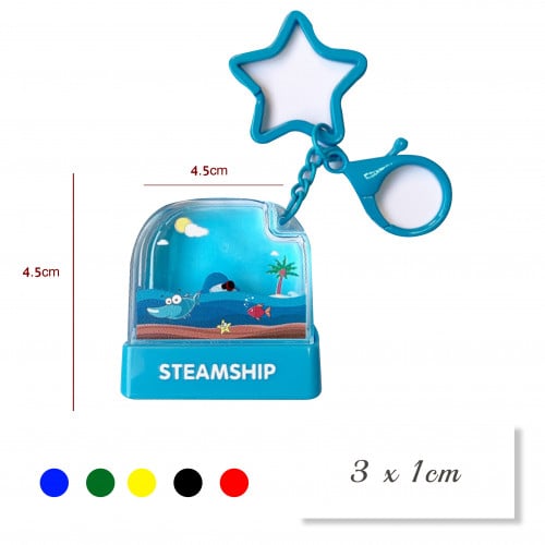 ختم شكل مائي مع ميدالية - أزرق