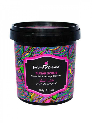 Sugar scrub, argan oil, and orange blossom