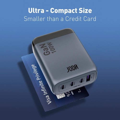 جودا - شاحن جداري GaN بقوة 100W بثلاث منافذ USB‑C...