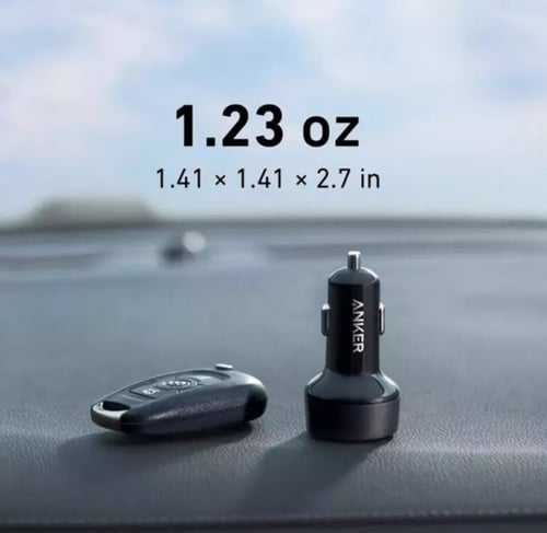 أنكر - شاحن سيارة 30 واط بمنفذ USB الى لايتنينج وم...