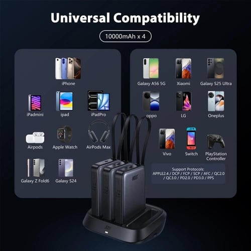 جودا HomeVolt باور بانك بسعة 10000mAh مع قاعدة شحن...