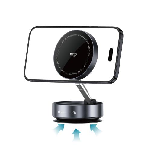 Drip حامل جوال مغناطيسي بالشفط اليدوي – أسود