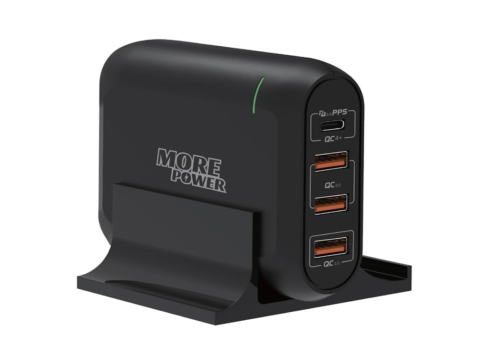 شاحن مكتبي More Power بقوة 66W مع 4 منافذ – QC3.0...