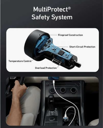 أنكر - شاحن سيارة 30 واط بمنفذ USB الى لايتنينج وم...