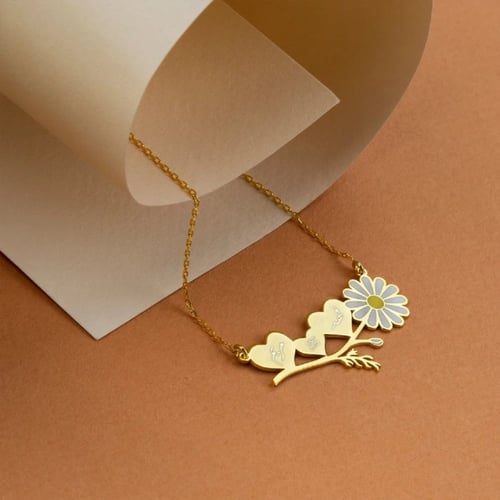 سلسال قلوب - سلسال بالاسم مطلي ذهب - فضة عيار 925