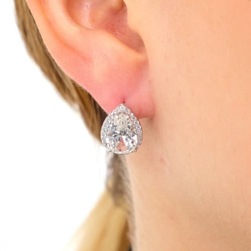 حلق فضة عيار 925 مرصع بأحجار زركون - حلق حكاية