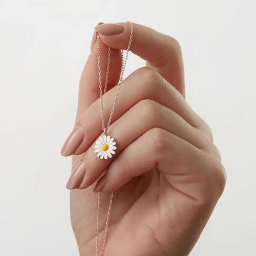 قلادة فضة 925 قلادة ياسمينة اللون الفضي