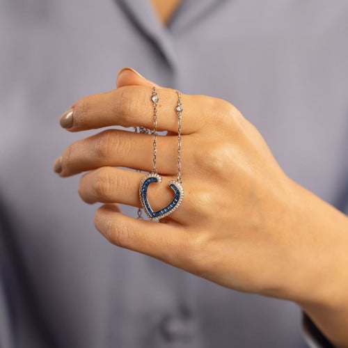 قلادة نسائية فضة عيار 925 - قلادة العشق