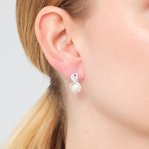 طقم بسمة - طقم لؤلؤ طبيعي زراعي - فضة عيار 925