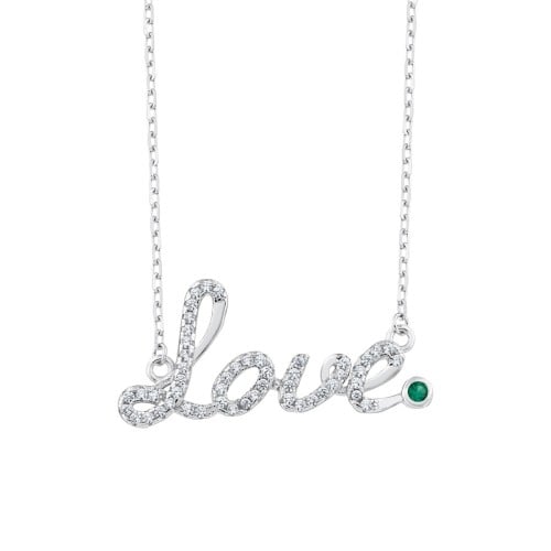 قلادة الحب لون فضي وأحجار الزيركون الماسية