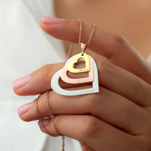 سلسال بالاسم مطلي بالذهب - فضة عيار 925 - سلسال قل...