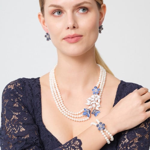 طقم زهرة النيميسيا الزرقاء - طقم لولو زراعي طبيعي...