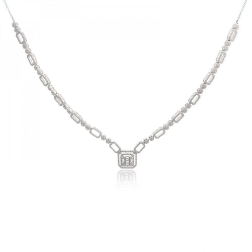 طقم فضة نسائي عيار 925 مرصع بأحجار زركون - طقم باغ...