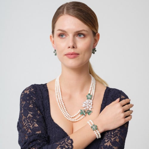 طقم زهرة النيميسيا الخضراء - طقم لولو طبيعي زراعي...