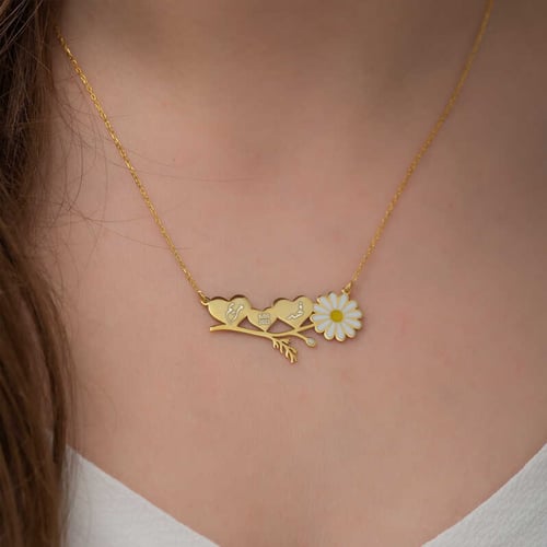 سلسال قلوب - سلسال بالاسم مطلي ذهب - فضة عيار 925