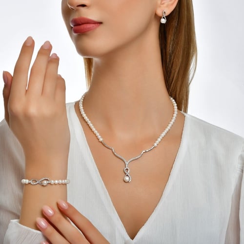 طقم بريق الإلهام - طقم فضة و لؤلؤ طبيعي