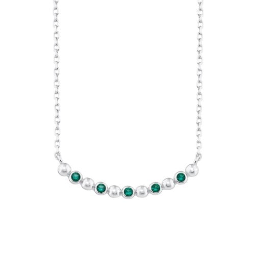 قلادة أيام مضيئة لون فضي وأحجار الزيركون الماسية