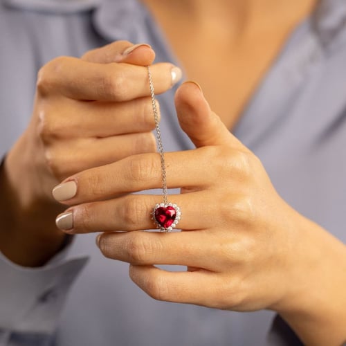 قلادة نسائية فضة عيار 925 - قلادة الضياء