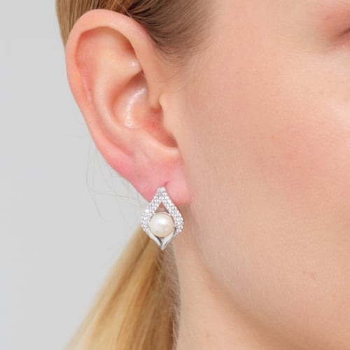 طقم الهنوف - طقم لؤلؤ زراعي طبيعي - فضة عيار 925