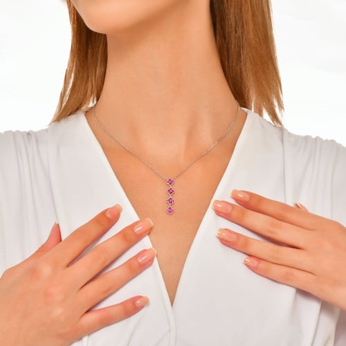 سلسلة مذهلة من الفضة عيار 925 بأحجار بيضاء