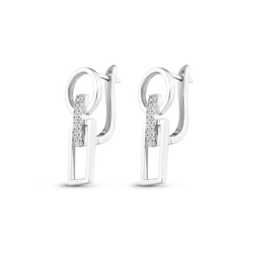 حلق فضة عيار 925 بتصميم مميز - حلق أنوار