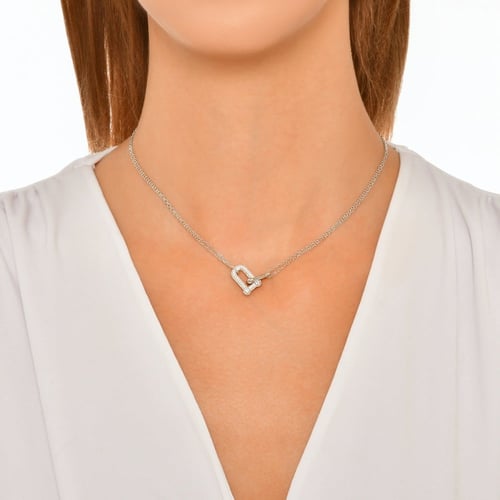 قلادة فضة عيار 925 بأحجار زيركون ماسية - قلادة الح...