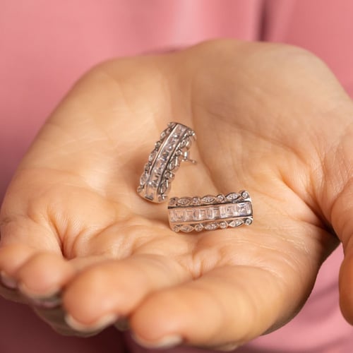 حلق اذن ناعم - فضة عيار 925 - حلق سكون