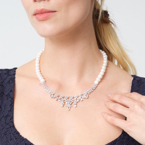 عقد سمو - عقد لولو طبيعي زراعي - ابيض