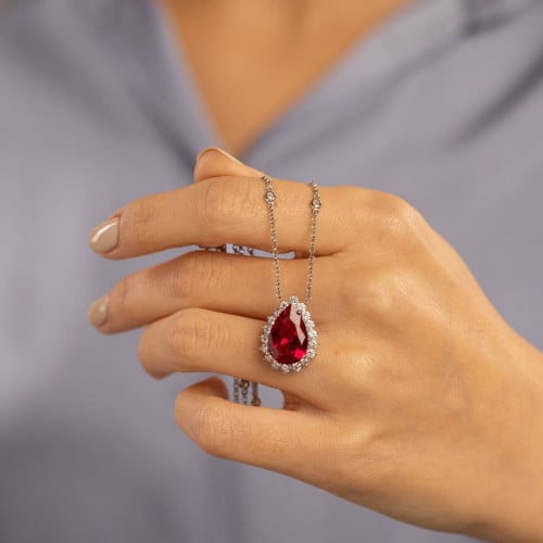 قلادة فضة نسائية عيار 925 - قلادة النور انت