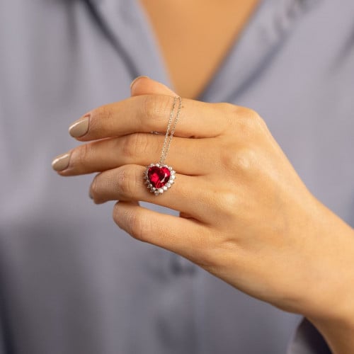 قلادة نسائية فضة عيار 925 - قلادة الضياء