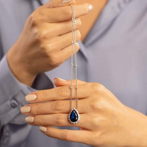 قلادة فضة نسائية عيار 925 - قلادة سكون