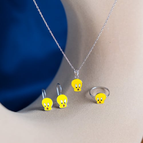 طقم أطفال فضة عيار 925 - طقم تويتي