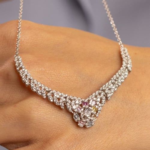 سلسال فضة عيار 925 - سلسال نجوم