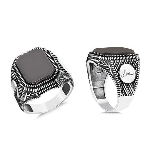 خاتم رجالي بالاسم فضة