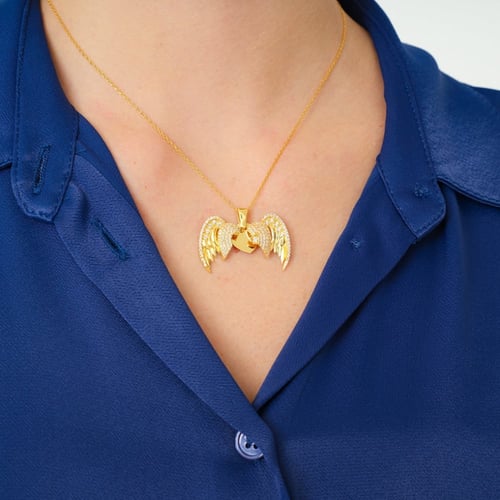 سلسال بالاسم فضة عيار 925 مطلي ذهب - سلسال تالة