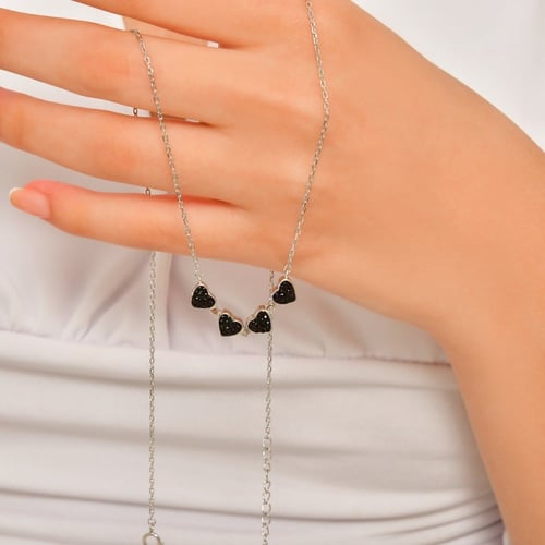 سلسلة تالين - سلسال فضة نسائي بأحجار زيركون بيضاء...