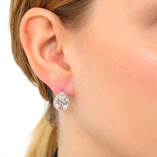 حلق فضة عيار 925 مرصع بأحجار زركون - حلق حكاية