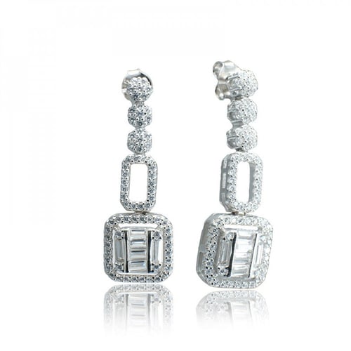 طقم فضة نسائي عيار 925 مرصع بأحجار زركون - طقم باغ...