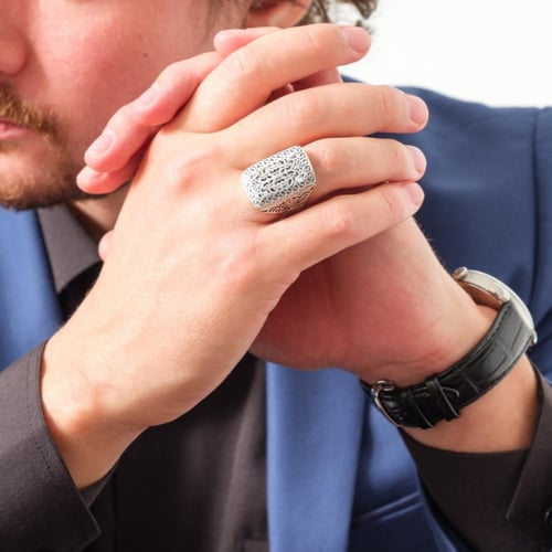 خاتم رجالي فضة عيار 925 - خاتم السلطان