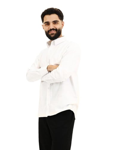 قميص اكسفورد رجالي أبيض
