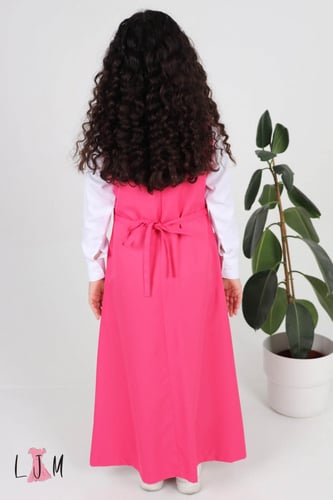 مريول ابتدائي ببيونه مع ازرار وردي 1070