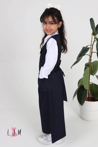 شيال مريول روضه مع ببيونه كحلي 1108بدون بلوزه