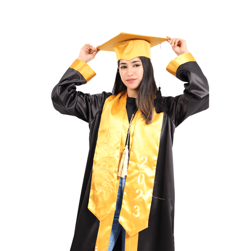 قبعة تخرج للكبار لون ذهبي